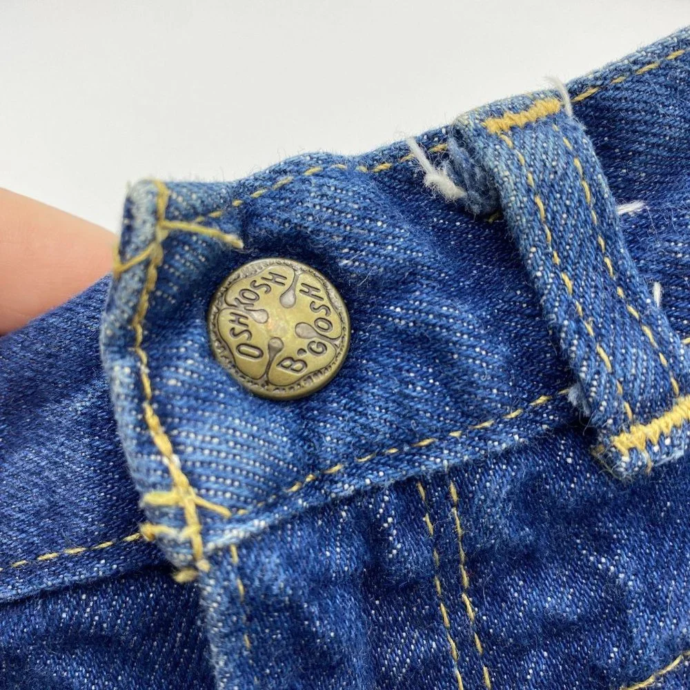 Vintage OshKosh B'Gosh girls denim jeans size 2T‎ cotton low yolk front